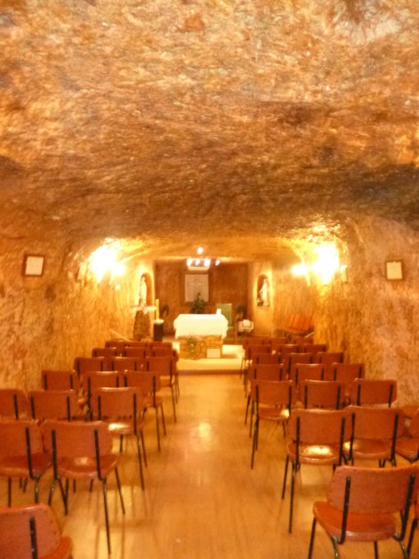 One of Coober's underground churches, still used regularly.