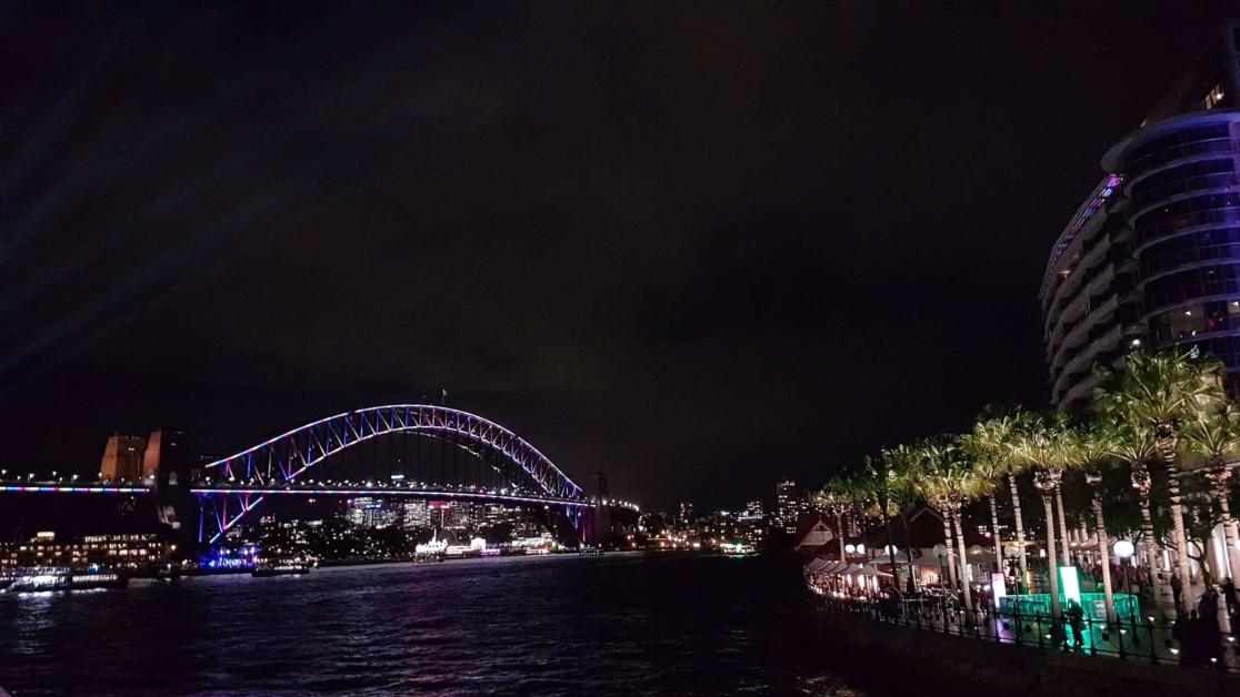 Circular Quay by night, Vivid harbour cruise