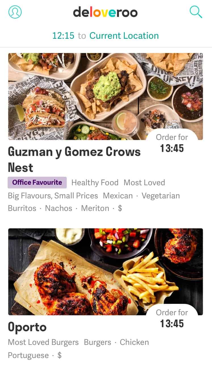 Deliveroo screenshot