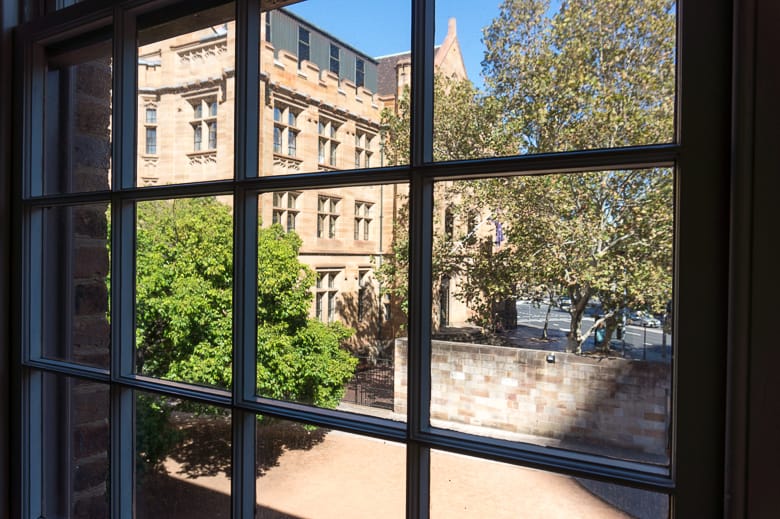 Sydney sandstone buildings, Hyde Park