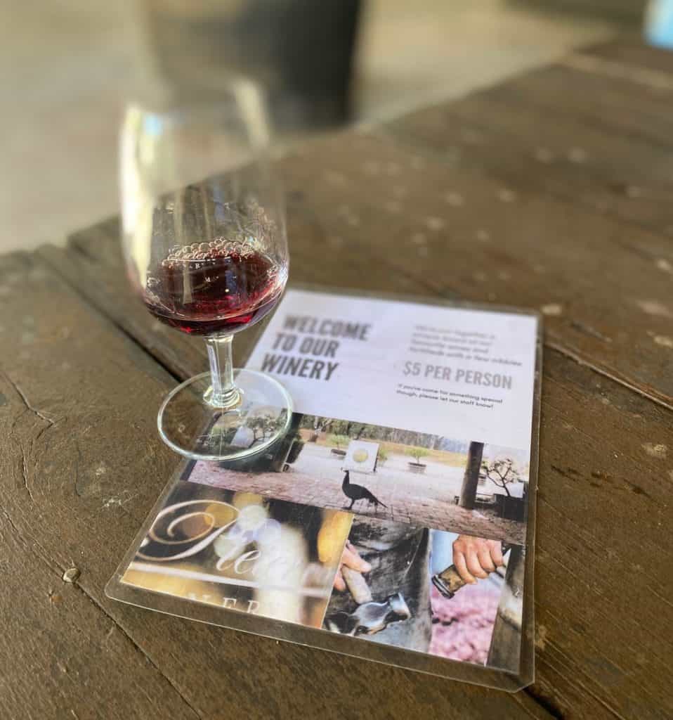 red wine on table, Mudgee